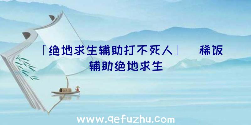 「绝地求生辅助打不死人」|稀饭辅助绝地求生